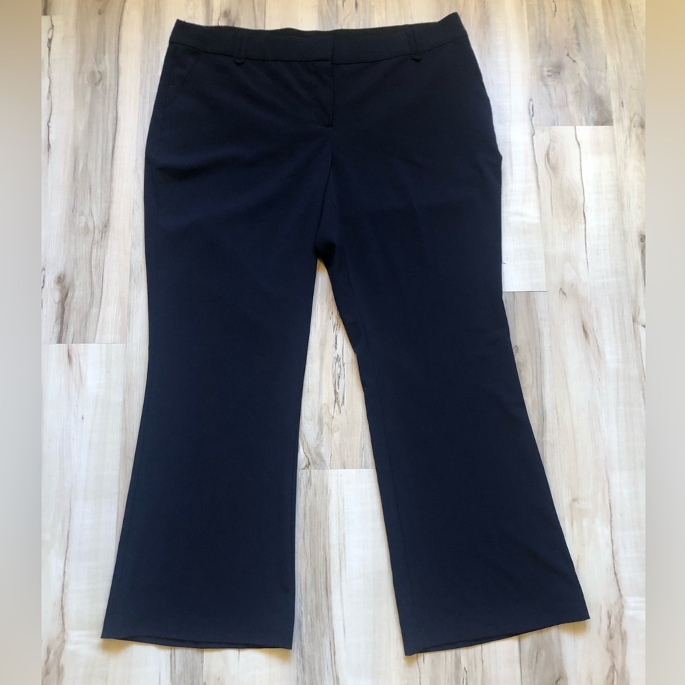 Briggs Women's Navy Dress Pants Size 18 Career Stretch Wide Leg Trouser Plus